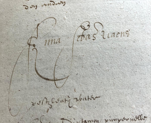 Afbeelding 2 Ondertekening van het eerste deel door Anna Sebastiaens (
